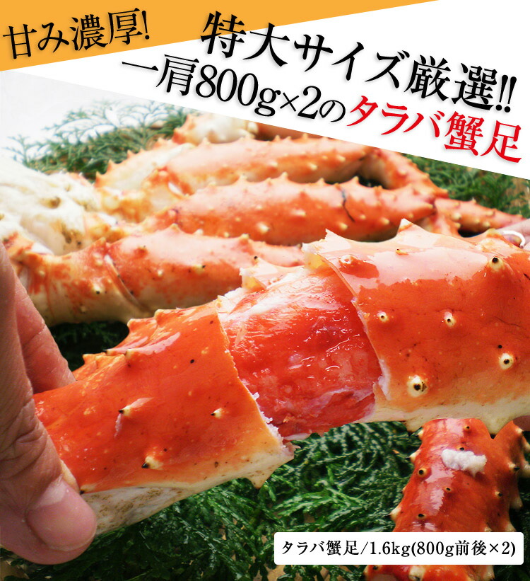 最安挑戦】18,800円→14,800円送料無料！【メガ盛り1.6kg】特大本タラバガニ/足グロス1.6kg（800g前後×２肩）(ボイル　/冷凍)約4人前[送料無料]ロシア産(かに/カニ/蟹/タラバ蟹)